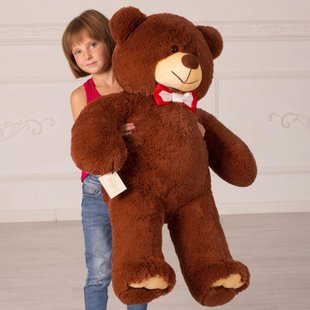 Большой коричневый плюшевый медведь, высота 110 см